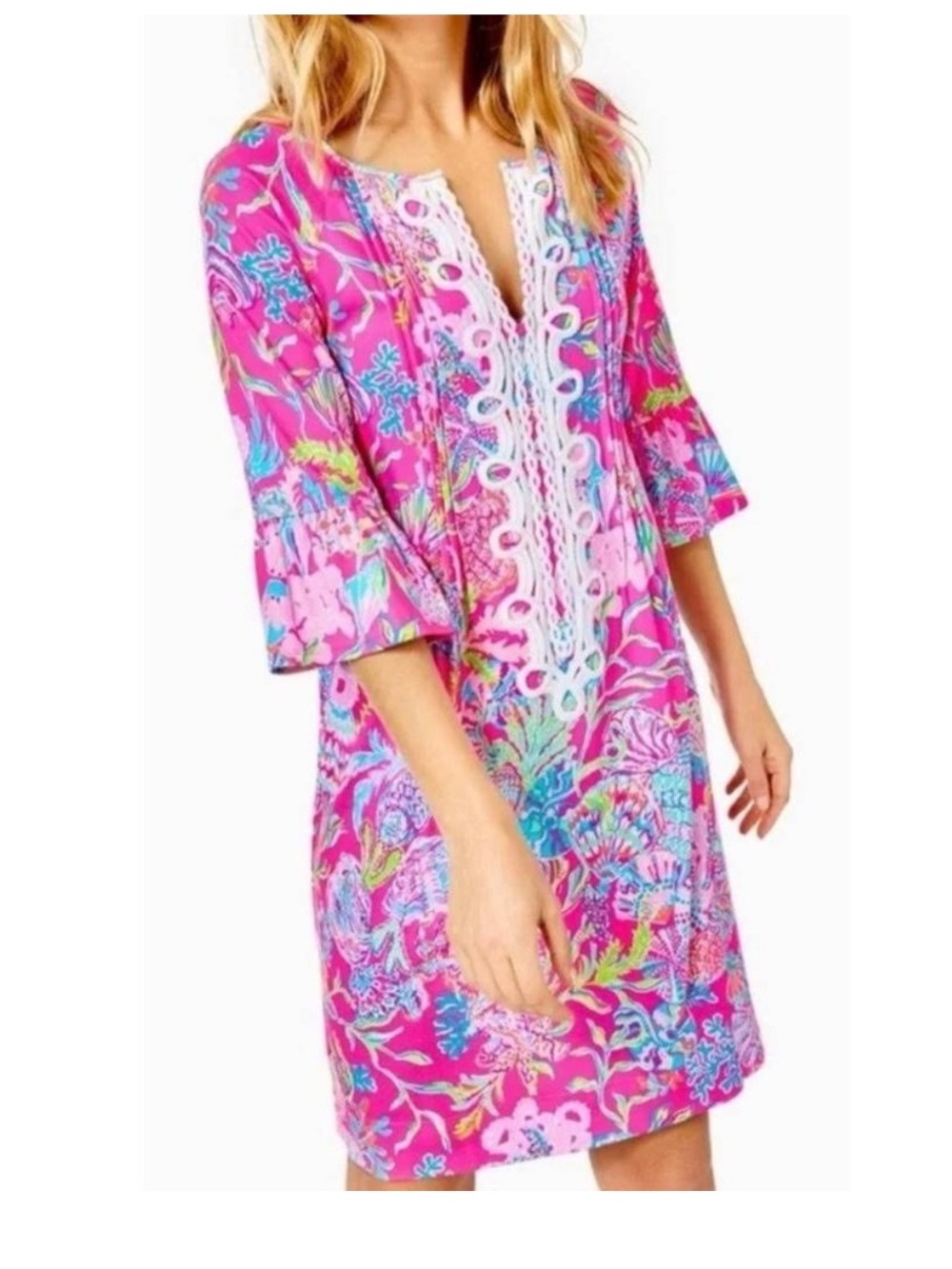 NWT Lilly Pulitzer Krysta Tunic Dress Pink Isle Shell Me Something Good Print M